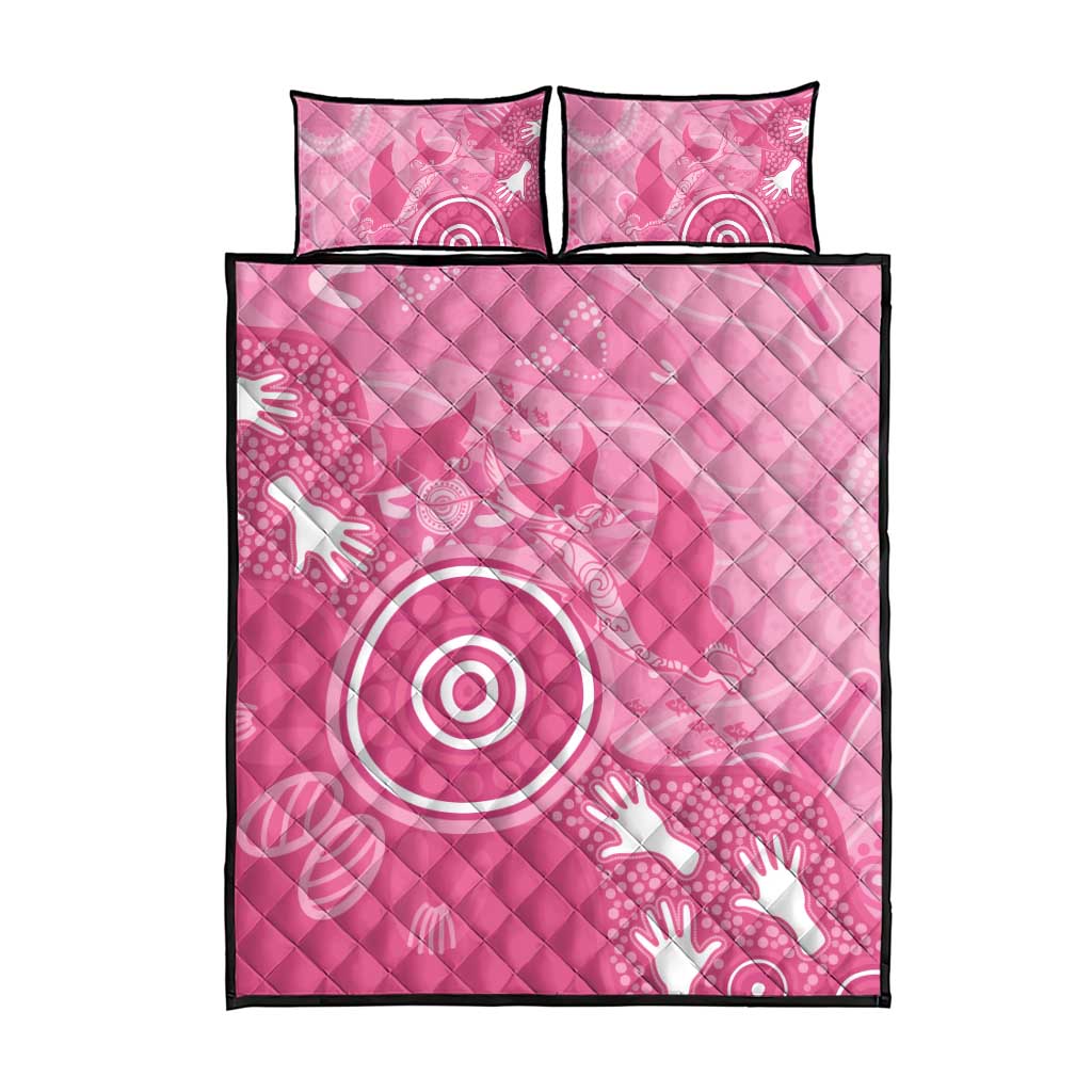 Australia Breast Cancer Awareness Quilt Bed Set Pink Ribbon Manta Ray Aboriginal Art - Aussie Hoodie