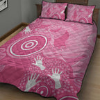 Australia Breast Cancer Awareness Quilt Bed Set Pink Ribbon Manta Ray Aboriginal Art - Aussie Hoodie