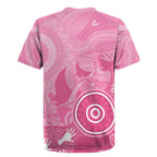 Australia Breast Cancer Awareness Rugby Jersey Pink Ribbon Manta Ray Aboriginal Art - Aussie Hoodie