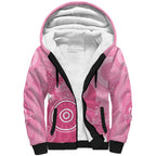 Australia Breast Cancer Awareness Sherpa Hoodie Pink Ribbon Manta Ray Aboriginal Art - Aussie Hoodie