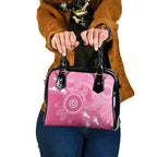 Australia Breast Cancer Awareness Shoulder Handbag Pink Ribbon Manta Ray Aboriginal Art - Aussie Hoodie