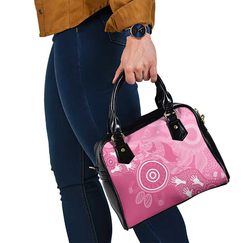 Australia Breast Cancer Awareness Shoulder Handbag Pink Ribbon Manta Ray Aboriginal Art - Aussie Hoodie