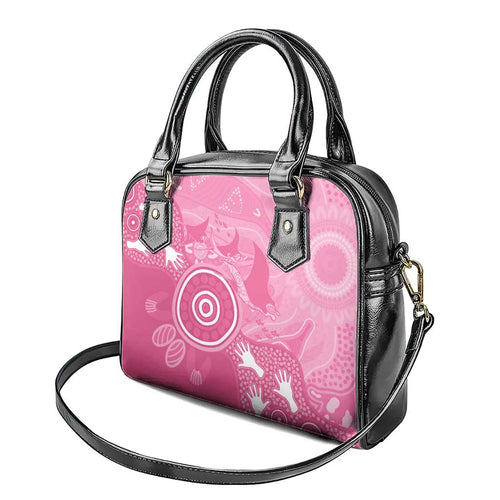 Australia Breast Cancer Awareness Shoulder Handbag Pink Ribbon Manta Ray Aboriginal Art - Aussie Hoodie