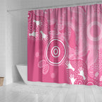 Australia Breast Cancer Awareness Shower Curtain Pink Ribbon Manta Ray Aboriginal Art - Aussie Hoodie