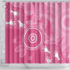 Australia Breast Cancer Awareness Shower Curtain Pink Ribbon Manta Ray Aboriginal Art - Aussie Hoodie