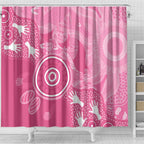 Australia Breast Cancer Awareness Shower Curtain Pink Ribbon Manta Ray Aboriginal Art - Aussie Hoodie