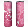Australia Breast Cancer Awareness Skinny Tumbler Pink Ribbon Manta Ray Aboriginal Art - Aussie Hoodie
