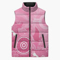 Australia Breast Cancer Awareness Sleeveless Puffer Jacket Pink Ribbon Manta Ray Aboriginal Art - Aussie Hoodie