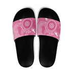 Australia Breast Cancer Awareness Slide Sandals Pink Ribbon Manta Ray Aboriginal Art - Aussie Hoodie
