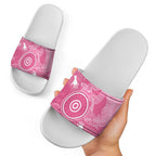 Australia Breast Cancer Awareness Slide Sandals Pink Ribbon Manta Ray Aboriginal Art - Aussie Hoodie