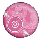 Australia Breast Cancer Awareness Spare Tire Cover Pink Ribbon Manta Ray Aboriginal Art - Aussie Hoodie