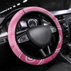 Australia Breast Cancer Awareness Steering Wheel Cover Pink Ribbon Manta Ray Aboriginal Art - Aussie Hoodie