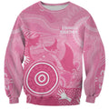 Australia Breast Cancer Awareness Sweatshirt Pink Ribbon Manta Ray Aboriginal Art - Aussie Hoodie