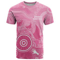 Australia Breast Cancer Awareness T Shirt Pink Ribbon Manta Ray Aboriginal Art - Aussie Hoodie