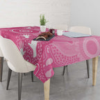 Australia Breast Cancer Awareness Tablecloth Pink Ribbon Manta Ray Aboriginal Art - Aussie Hoodie
