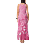 Australia Breast Cancer Awareness Tank Maxi Dress Pink Ribbon Manta Ray Aboriginal Art - Aussie Hoodie