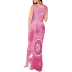 Australia Breast Cancer Awareness Tank Maxi Dress Pink Ribbon Manta Ray Aboriginal Art - Aussie Hoodie
