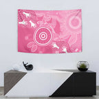 Australia Breast Cancer Awareness Tapestry Pink Ribbon Manta Ray Aboriginal Art - Aussie Hoodie