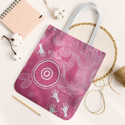 Australia Breast Cancer Awareness Tote Bag Pink Ribbon Manta Ray Aboriginal Art - Aussie Hoodie
