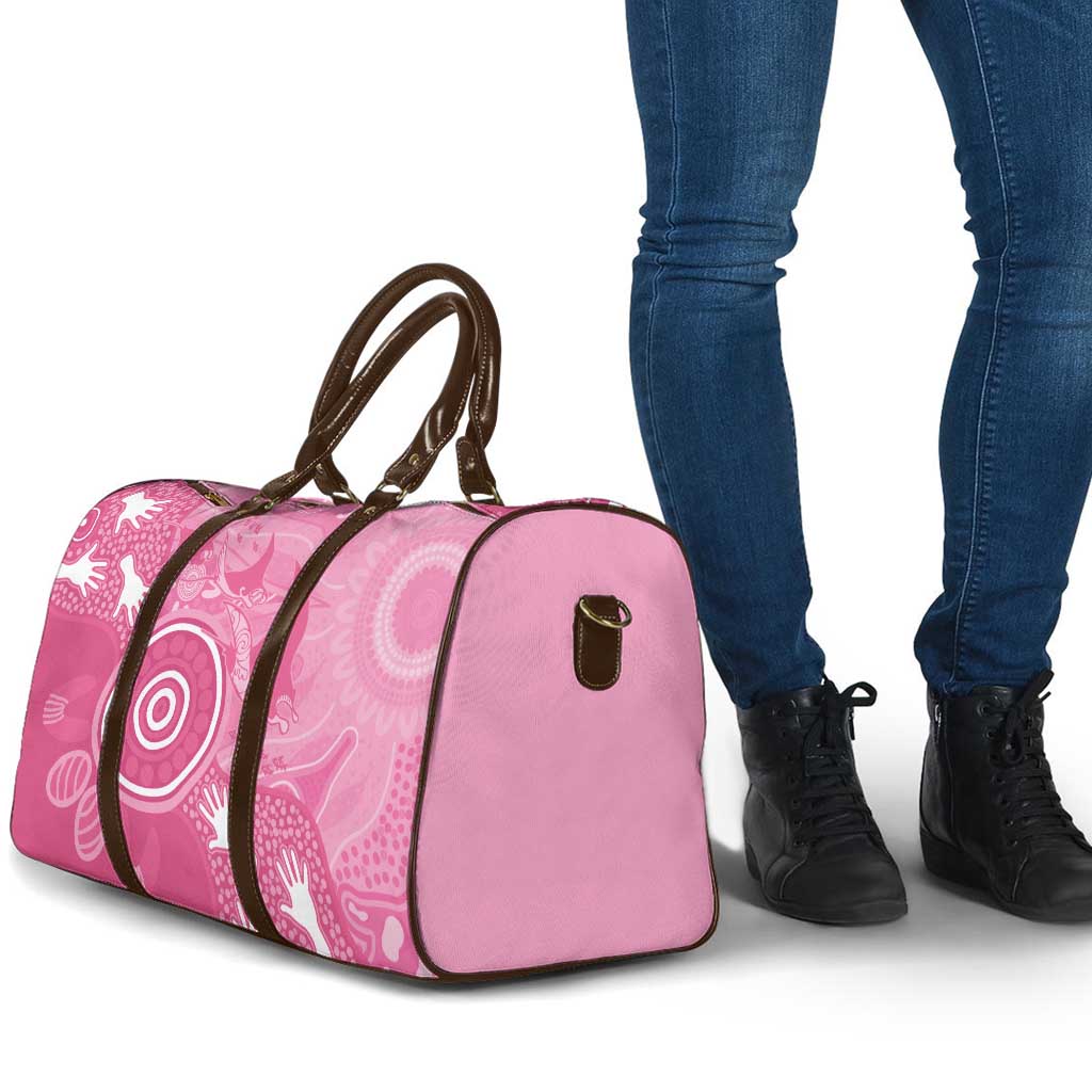 Australia Breast Cancer Awareness Travel Bag Pink Ribbon Manta Ray Aboriginal Art - Aussie Hoodie