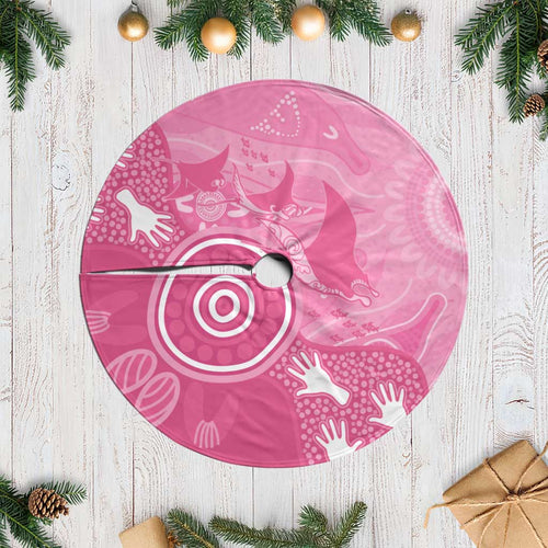 Australia Breast Cancer Awareness Tree Skirt Pink Ribbon Manta Ray Aboriginal Art - Aussie Hoodie