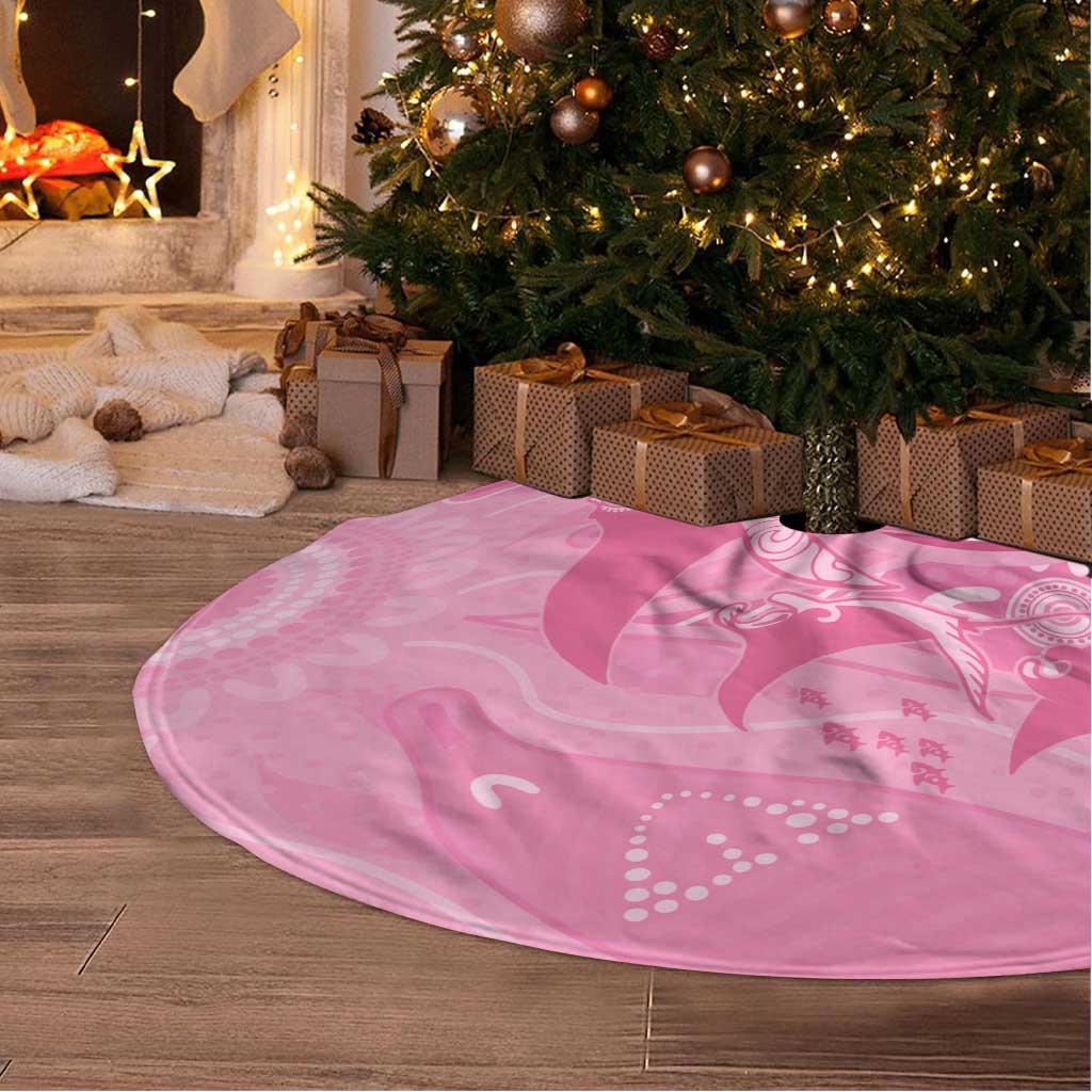 Australia Breast Cancer Awareness Tree Skirt Pink Ribbon Manta Ray Aboriginal Art - Aussie Hoodie