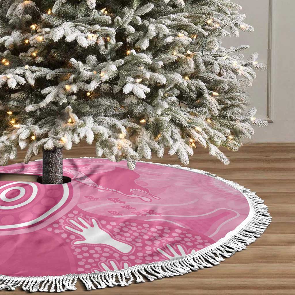 Australia Breast Cancer Awareness Tree Skirt Pink Ribbon Manta Ray Aboriginal Art - Aussie Hoodie