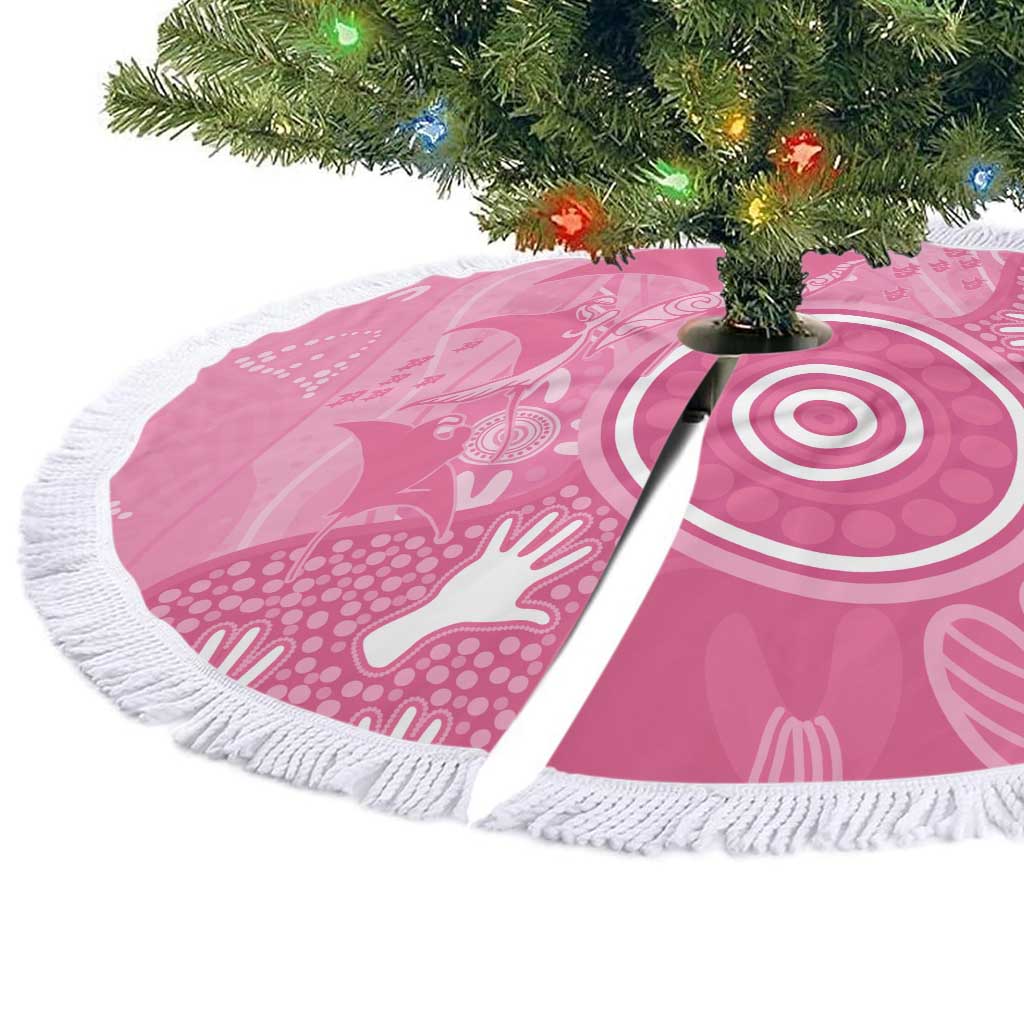 Australia Breast Cancer Awareness Tree Skirt Pink Ribbon Manta Ray Aboriginal Art - Aussie Hoodie