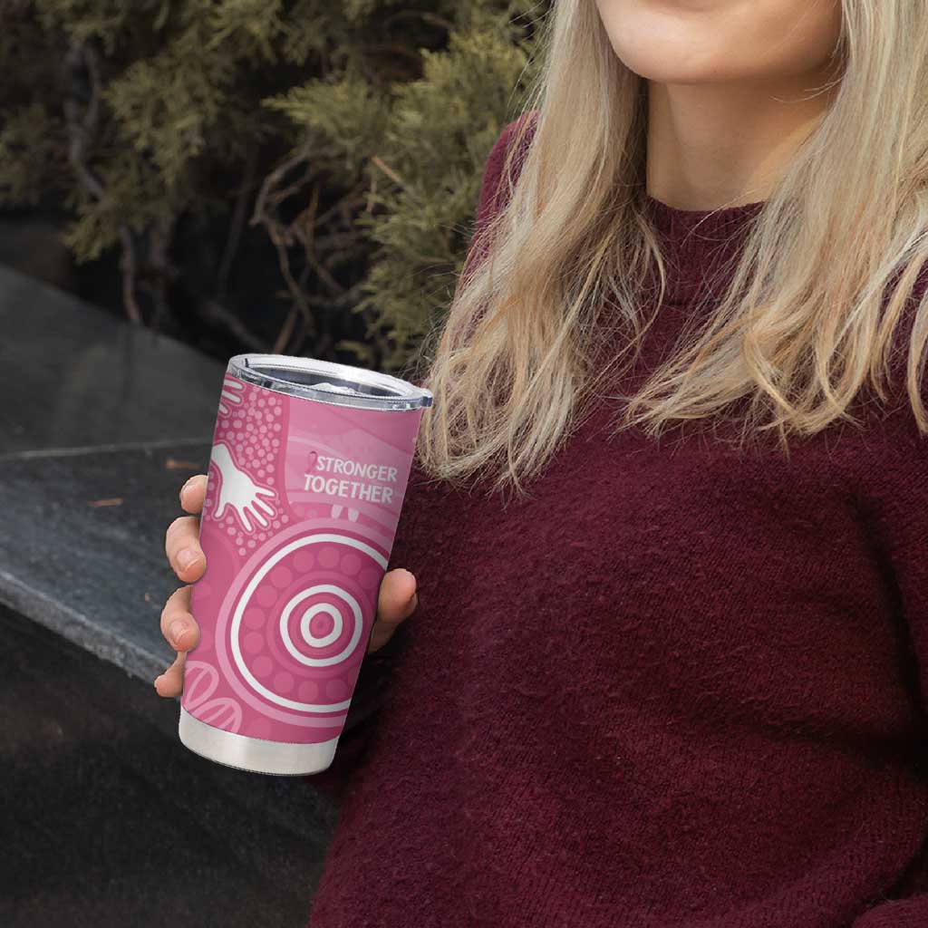 Australia Breast Cancer Awareness Tumbler Cup Pink Ribbon Manta Ray Aboriginal Art - Aussie Hoodie