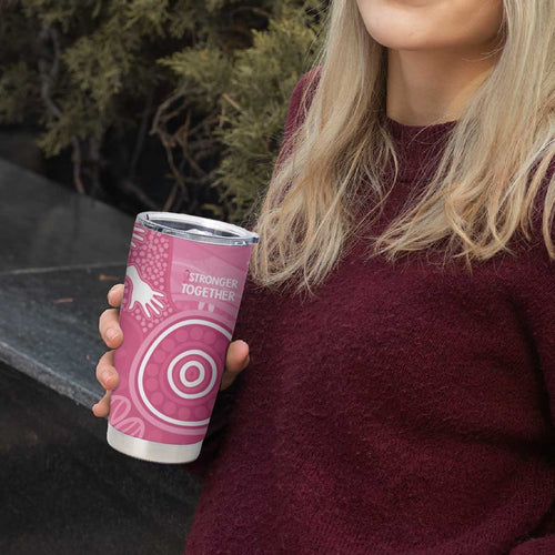 Australia Breast Cancer Awareness Tumbler Cup Pink Ribbon Manta Ray Aboriginal Art - Aussie Hoodie