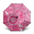 Australia Breast Cancer Awareness Umbrella Pink Ribbon Manta Ray Aboriginal Art - Aussie Hoodie