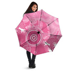 Australia Breast Cancer Awareness Umbrella Pink Ribbon Manta Ray Aboriginal Art - Aussie Hoodie
