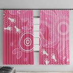 Australia Breast Cancer Awareness Window Curtain Pink Ribbon Manta Ray Aboriginal Art - Aussie Hoodie