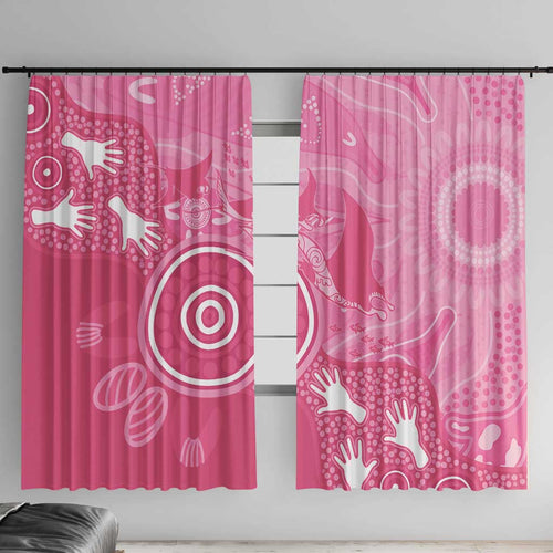 Australia Breast Cancer Awareness Window Curtain Pink Ribbon Manta Ray Aboriginal Art - Aussie Hoodie