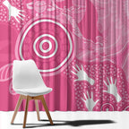 Australia Breast Cancer Awareness Window Curtain Pink Ribbon Manta Ray Aboriginal Art - Aussie Hoodie