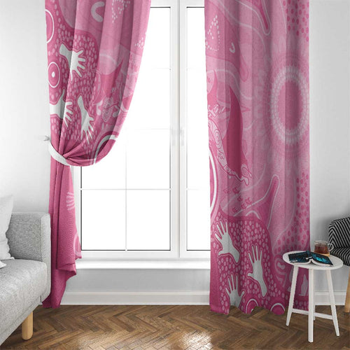 Australia Breast Cancer Awareness Window Curtain Pink Ribbon Manta Ray Aboriginal Art - Aussie Hoodie