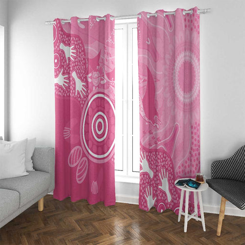 Australia Breast Cancer Awareness Window Curtain Pink Ribbon Manta Ray Aboriginal Art - Aussie Hoodie