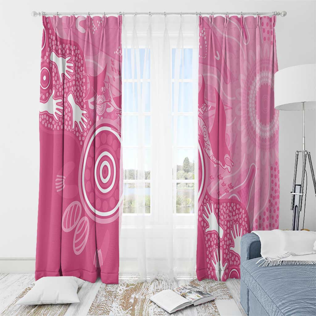 Australia Breast Cancer Awareness Window Curtain Pink Ribbon Manta Ray Aboriginal Art - Aussie Hoodie