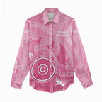 Australia Breast Cancer Awareness Women Casual Shirt Pink Ribbon Manta Ray Aboriginal Art - Aussie Hoodie