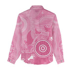 Australia Breast Cancer Awareness Women Casual Shirt Pink Ribbon Manta Ray Aboriginal Art - Aussie Hoodie