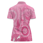 Australia Breast Cancer Awareness Women Polo Shirt Pink Ribbon Manta Ray Aboriginal Art - Aussie Hoodie