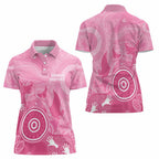 Australia Breast Cancer Awareness Women Polo Shirt Pink Ribbon Manta Ray Aboriginal Art - Aussie Hoodie