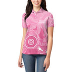 Australia Breast Cancer Awareness Women Polo Shirt Pink Ribbon Manta Ray Aboriginal Art - Aussie Hoodie