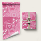 Australia Breast Cancer Awareness Wrapping Paper Pink Ribbon Manta Ray Aboriginal Art - Aussie Hoodie