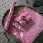 Australia Breast Cancer Awareness Wrapping Paper Pink Ribbon Manta Ray Aboriginal Art - Aussie Hoodie