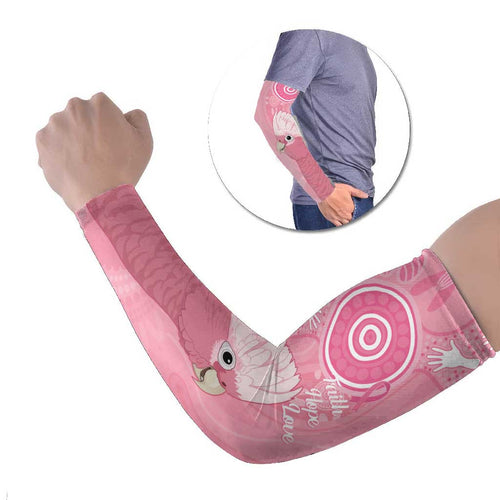 Australia Breast Cancer Awareness Arm Sleeves Galah Faith Hope Love Pink Month - Aussie Hoodie