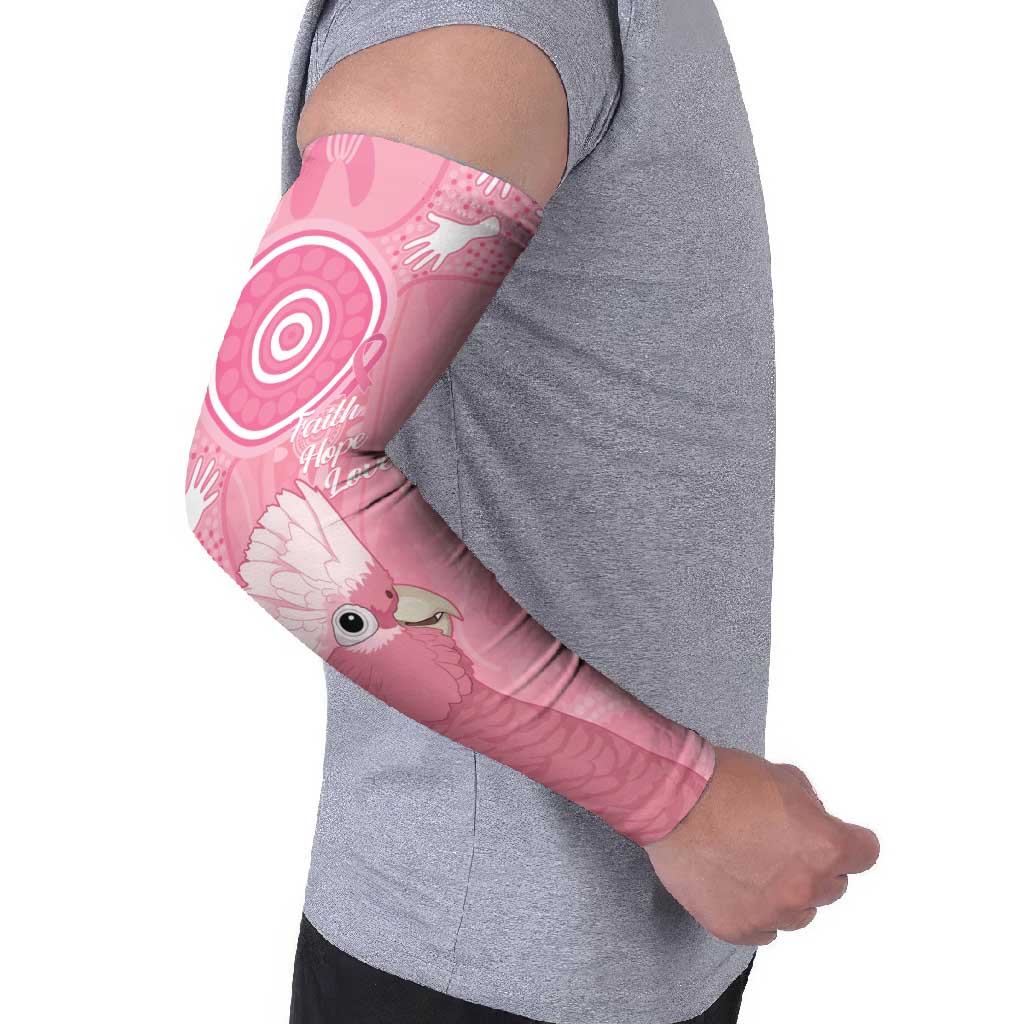 Australia Breast Cancer Awareness Arm Sleeves Galah Faith Hope Love Pink Month - Aussie Hoodie