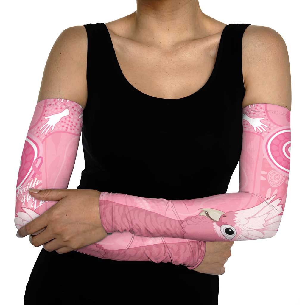 Australia Breast Cancer Awareness Arm Sleeves Galah Faith Hope Love Pink Month - Aussie Hoodie