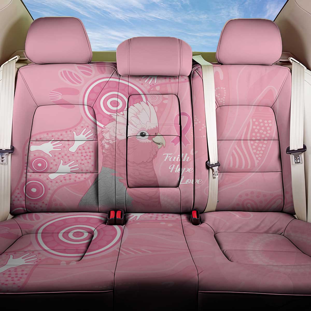 Australia Breast Cancer Awareness Back Car Seat Cover Galah Faith Hope Love Pink Month - Aussie Hoodie