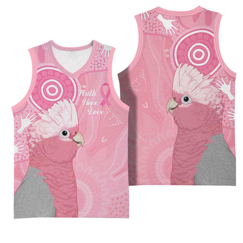 Australia Breast Cancer Awareness Basketball Jersey Galah Faith Hope Love Pink Month - Aussie Hoodie